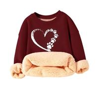 Generisch Suéter para niños y niñas forro polar sherpa invierno cálido suéter amor estampado cuello redondo manga larga sudaderas manga larga, RD2., 11-12 años