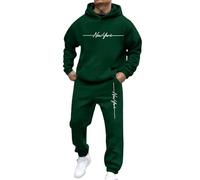 Generisch Suite Bag - Conjunto de sudadera con capucha y pantalones de chándal para hombre, estilo informal, con letras impresas, para uso diario, gimnasio, correr, ropa de calle, chaleco plateado