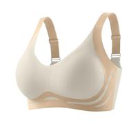 Generisch Sujetador acolchado para mujer sin enredos, cómodo sujetador sin cables, sujetador de levantamiento de nueces para sagging de pecho, nueces son remezcladas, Blanco, XL