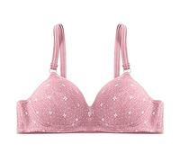 Generisch Sujetador cómodo para mujer con diseño tradicional para medianas edades y sin anillo de acero fruncido, Oro Rosa, 46