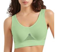 Generisch Sujetador cómodo para mujer, sujetador con aros para mujer, yoga, fitness, sujetador push-up, con perfil hueco para entrenamiento y yoga, verde, 3XL