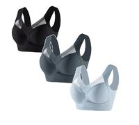 Generisch Sujetador cómodo Wohlivia corrector de postura, sujetador cómodo sin aros Wohlivia, diseño ergonómico, transpirable con fuerte fuerza de apoyo Healthlift Comfort BH, F5., XXL