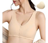 Generisch Sujetador de apoyo para mujeres después del uso de prótesis mamarias, ropa interior con cierre frontal, comodidad y estilo cotidianos, beige, 50