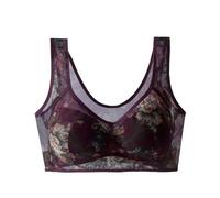 Generisch Sujetador de encaje sin botones cómodo push-up comodidad bralette inalámbrico para mujeres sujetador postural sujetador diario con diseño elegante soporte suave, morado, M