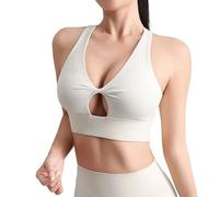 Generisch Sujetador de entrenamiento sin costuras, diseño de doble capa, sujetador deportivo que absorbe la humedad, adecuado para gimnasio, correr y yoga, cómodo y fino camiseta de entrenamiento