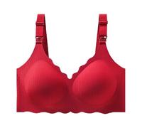 Generisch Sujetador de lactancia materna con soporte post-embarazo con soporte lateral para levantamiento y diseño de lactancia, rojo, S