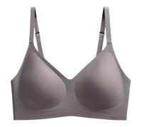 Generisch Sujetador deportivo 2026 cómodo sin costuras sujetador de copa completa para mujer, sujetador sin aros de soporte suave, tamaño normal y grande, gris, XL
