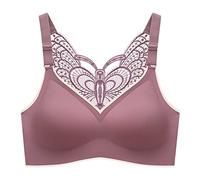 Generisch Sujetador deportivo 2026 grande mariposa belleza espalda envoltura para mujer pecho látex sin anillo de acero seda hielo sujetador deportivo ropa interior, morado, 4XL
