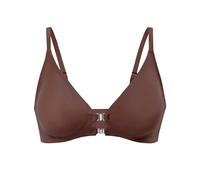 Generisch Sujetador deportivo 2026 Mujer Triángulo Bralette Confort Sujetador de superficie completa Cierre frontal Profundo Cuello en V Sin Costuras Inalámbrico Ajustable BHS, café, S