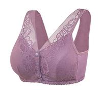 Generisch Sujetador deportivo con inserto de encaje para mujer, transpirable, ropa interior de yoga, además de recortar, actividad de fitness, morado, 46