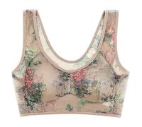 Generisch Sujetador deportivo para mujer cómodo con aros sin costuras, sujetador deportivo para mujer de edad media sin aros, sujetador para dormir en estilo chaleco, beige, XXL