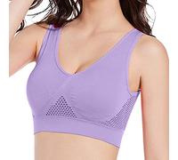 Generisch Sujetador deportivo para mujer, yoga, gimnasio, fitness, push-up, sujetador hueco, entrenamiento, ropa activa, comodidad de apoyo, morado, M