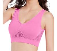 Generisch Sujetador deportivo para mujer, yoga, gimnasio, fitness, push-up, sujetador hueco, entrenamiento, ropa activa, comodidad de apoyo, Rosa., 7XL