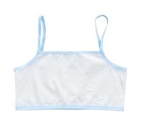 Generisch Sujetador deportivo sin costuras estilo top corto entrenamiento camisola blanca adolescente ropa interior, azul celeste, 9-13 años