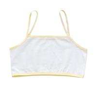 Generisch Sujetador deportivo sin costuras estilo top corto entrenamiento camisola blanca adolescente ropa interior, beige, 8-12 años
