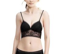 Generisch Sujetador para mujer Cómodos sujetadores con aros Sujetador de espalda baja para mujer, encaje, brillante, forma de U, sujetador sin espalda 38B Negro, Negro , XL
