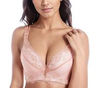 Generisch Sujetador push-up acolchado de encaje elegante para mujer con aros para un efecto de escote seductor comodidad diaria, Rosa., 46