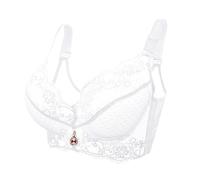 Generisch Sujetador push-up acolchado de encaje elegante para mujer con aros para un efecto de escote seductor comodidad diaria, Blanco, 42