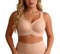 Generisch Sujetador sin aros de talla grande para una sujeción óptima, comodidad en las partes laterales sin restricciones para una cobertura máxima, ajuste cómodo, beige, 4XL