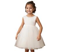 Generisch Sukienka Dla Dziewczynki - Vestido para niña, diseño sin espalda con lazo, para fiestas y fiestas, elegante y cómodo, Blanco, D