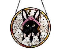Generisch Sun Catchers for Window, Colorful Acrylic Ornament, Cat Bunny Pattern Decor, Decorative Garden Rainbow Maker, Portable Home Accessory, Daily Utility, Stylish Indoor Outdoor Display 15 x 15