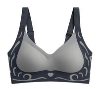 Generisch Super Gather BH Soft Cómodo Gather BH Kabellose BH Damen Dessous Alltags-Sport-BHS 2 Out Land, gris, 3XL