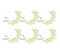 Generisch SurfungsAngel-Montagen,6er-Set Leuchtend Anti-Vorgebunden - Fishköder Crappie Rigs Wels Tackle - para abadejo de Alaska, bacalao, arenque, bagre, lago, río, surf, kayak, muelle,