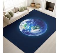 Generisch Surreal - Alfombra de ciencia ficción antideslizante para salón, 140 x 200 cm, lavable, para dormitorio, diseño misterioso, elegante, silenciosa, tema espacial, tierra de pelo corto