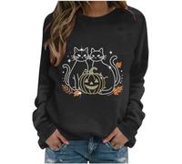 Generisch Sweat-Shirt d'Halloween à col Rond, Manches Longues sans Capuche, idéal Pour un look automnal décontracté., Negro , M