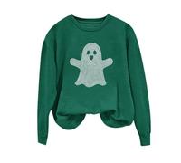 Generisch Sweat-Shirt d'Halloween à col Rond, Manches Longues sans Capuche, idéal Pour un look automnal décontracté., Verde oscuro., 3XL