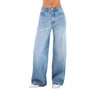 Generisch Sweatpant Jeans, 2025 High Waisted Denim Pants mit Kordelzug die Ihre Beine und Taille vorteilhaft in Szene stellt., Peacock Blue, M
