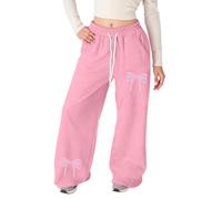 Generisch -Sweatpants mit geradem Bein Taschen sportlich für Alltag Schule Party Auftritt reinfarbig 4-16 Jahre vielseitig tragbar jede Jahreszeit pflegeleicht elastischer Bund, Rosa., 8-9 años