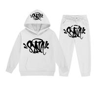 Generisch Syna World Chándal para niños Syna World Chándal estampado letras 2 piezas sudaderas con capucha y pantalones de chándal Y2K Hip Hop Streetwear Unisex Chándal para niños y niñas, Nº 21, 12
