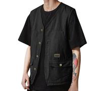 Generisch T Shirt Langarm Herren Set Weste Outdoor Wear gefalttete Weste Jacke Bier Tank Top Herren, Negro , XL