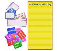 Generisch Tabla de bolsillo para aula, pizarra de matemáticas grande borrable, ayuda para el aprendizaje con números del día, pizarra plegable para preescolar, guardería, escuela en casa