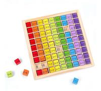 Generisch Tabla de cálculo de madera Montessori, tabla de aprendizaje de matemáticas para estudiantes de primaria, 1 x 1 99, tabla de multiplicación de matemáticas, aritmética, herramienta de