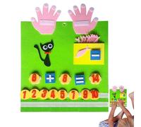 Generisch Tabla de fieltro para niños pequeños, con números de dedos, juguete matemático - Manipulaciones matemáticas preescolares para educación temprana, juego de viaje de sustracción de guardería
