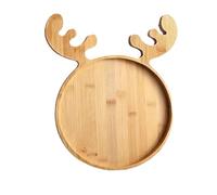 Generisch Tabla de madera de Navidad, placa de snack de reno para alimentos, utensilios de cocina, vajilla festiva para fiesta, cumpleaños, cena, queso, galletas, postre