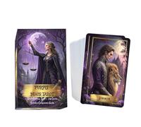 Generisch Tabla de tarot portátil, tema de luna púrpura, juego de tarjetas de entretenimiento, eventos de vacaciones, eventos de festival, interacción social de viaje, herramienta de divinación para