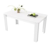 Generisch Table à Manger Moderna Rectangulaire - Mesa robusta en Chêne Avec Quatre Pieds, Polivalente Comme Table de Café ou de Détente, Blanche