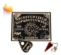 Generisch Tablero colgante - Tabla de madera negra de 12 pulgadas con planchette, accesorios mágicos grabados | Herramienta de adivinación para mensajes espirituales, juego de brujería metafísica