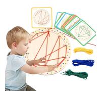 Generisch Tablero de juego de madera, juguete gráfico de aprendizaje de matemáticas, tablero de juego para niños con 20 tarjetas y 4 cintas, para el aula y la escuela, para jugar, para motricidad fina