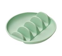 Generisch Taco Plates, Taco Holders, Tortilla Tray, Microwave and Dishwasher Safe, 9.76x9.76x2.24 inches, ideal for Easy Serving, Quick Meals, Parties, Family Cens, Green/Blue