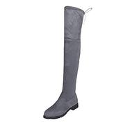Generisch Tacones Zapatos Confort Invierno Botas hasta la rodilla Botas largas Botas Botas de mujer Botas de mujer Adhesivo de goma Resistente al agua, gris, 38 EU