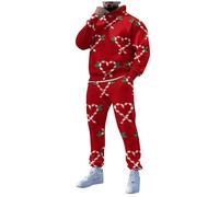 Generisch Taekwondo - Traje deportivo de 2 piezas para hombre, ocio, deporte, Halloween, estampado, pantalones de chándal con chándal S, 3XL, zapatos para hombre, color azul, Rojo sandía, XXL