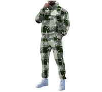 Generisch Taekwondo - Traje deportivo de 2 piezas para hombre, ocio, deporte, Halloween, estampado, pantalones de chándal con chándal S, 3XL, zapatos para hombre, color azul, verde, S