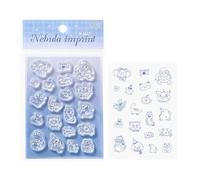 Generisch Tampones Mignons - 7,5 x 10,5 cm - Tampones DIY | Scrapbooking Tampón Mignons DIY Avec Poignée Acrylique, Décoration Carnet Agenda Album Cartes Journal