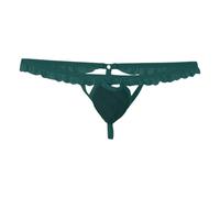 Generisch Tanga de encaje 2026 con inserto de malla transparente para ropa interior, verde, XL