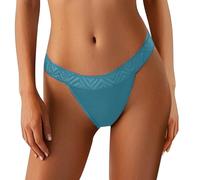 Generisch Tanga de encaje reutilizable para mujer con diseño monocolor para seducir en la vida cotidiana, verde, XXL