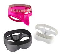 Generisch Tanga de malla sexy para hombre, ultrafina, micro mini, lencería erótica con anillo en O, bolsillo push up, para ropa de club gay, para ropa de club sexy, Negro+blanco+rosa, S